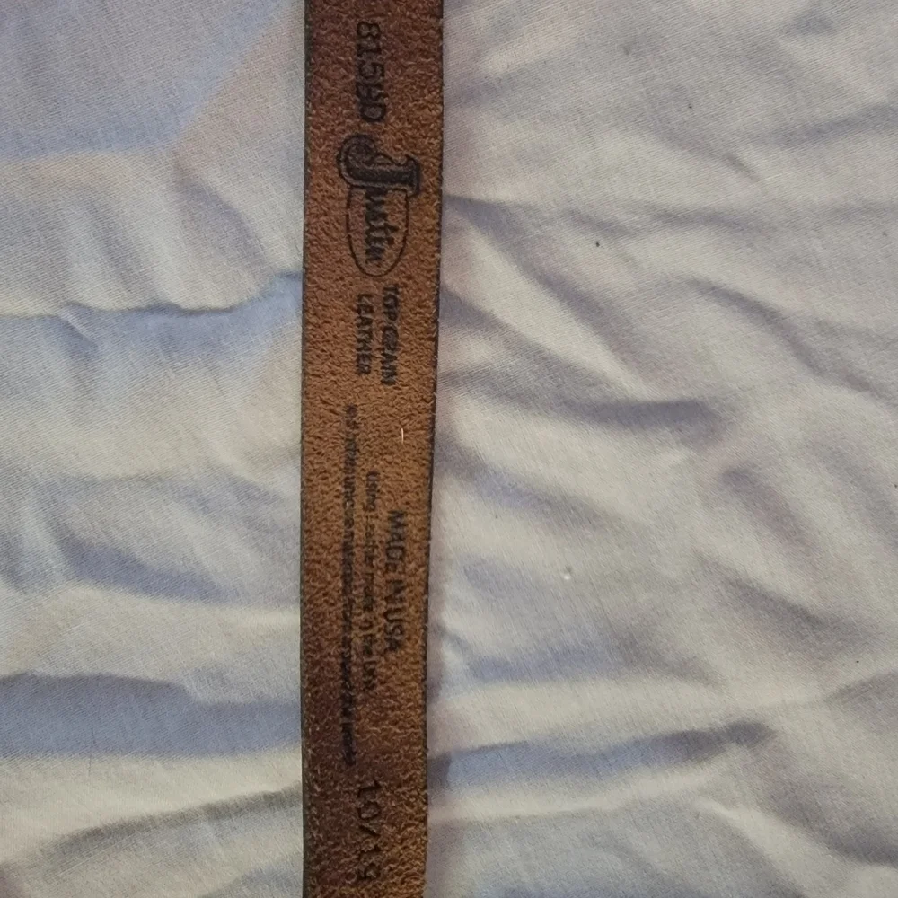 Girls Justin Boots Brown Leather Belt with Silver Buckle Sz 22